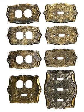 Vintage Amerock "Carriage House" Collection Wall Plate Hardware Lot (8 Pieces)